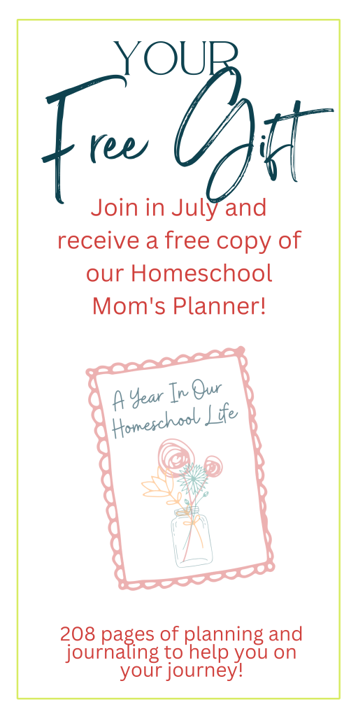 free homeschool planner when you join in July